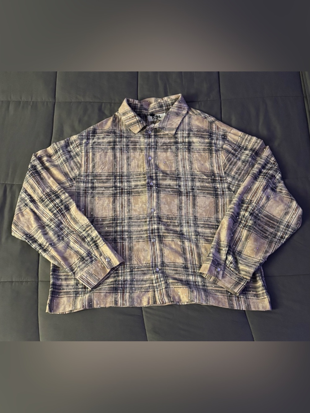 Rebel Denim Rhinestone Flannel